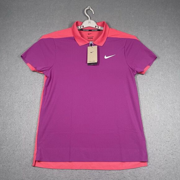 Nike Other - Nike Polo Shirt Men Medium Pink Fuchsia Dri-FIT ADV Slam Tennis Court Colorblock